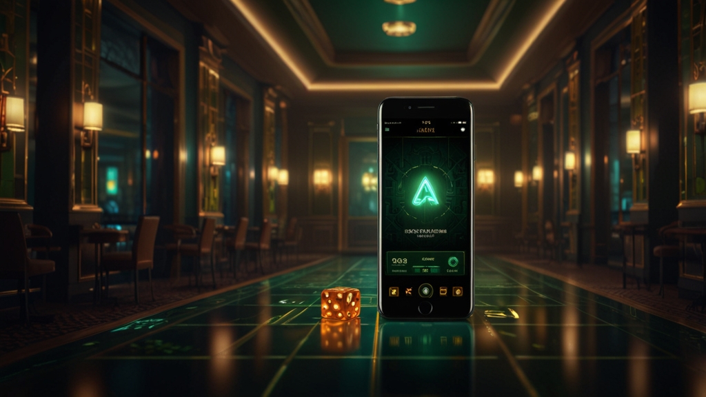 Smartfon z kontrolą bezpieczeństwa pobierania APK w kasynowym klimacie